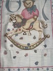 Vintage Teddy Bear Rocking Horse Baby Nursery Fabric Panel 34  X 44  Cotton