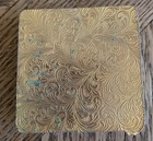 Vintage Gold Tone With Brown Marbled Lid Women s Powder Compact Mirror