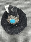 Vintage Navajo Old Pawn Sterling Silver Natural Turquoise Ring Size 8 Signed