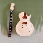 Diy Electric Guitar Kit L-p Custom Style Quilted Maple Top Mahogany Body 22fret