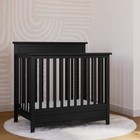 Petal Mini Black 5-in-1 Convertible Crib With Bonus Mattress