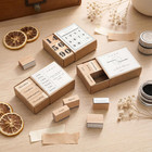 32 Pieces Wooden Rubber Stamp Set Mini Size  Cute Mounted Number Week Month W   