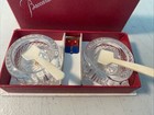 Baccarat Crystal Salt Cellar Set Caviar Made In France Original Box Ivory Spoons