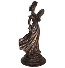 Vintage Victorian Lady Holding Fan Bronze Sculpture Figurine Statue 13  H