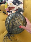 Japanese Large Glass Fishing Float Buoy Ball Object 10 In Vintage