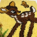 Vintage Disney Bambi Fawn Butterfly Latch Hook Rug Wall Art Completed Mcm Read