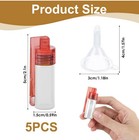 5 Pack Spice Powder Tool With Spoon 51mm Mini Glass Bottle With 1 Funnel