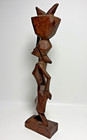 Vintage Hand Carved Wooden African Woman Female Statue Figure Folk Art 11 