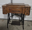 1887 Antique White Treadle Sewing Machine  Beautiful   There 