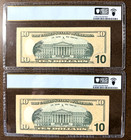 2017-a  10 Frn Kansas City  seq Pair Fancy Serial   s  Pcgs 65 Gem Unc Set