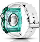 Luxury Translucent Case With Band For Apple Watch Series 10 45mm  Rugged Green 