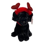 Fao Schwarz 12  Black Labrador With Heart Boppers Plush 12  New Tags Nwt