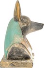 Rare Head Of Anubis God Of Afterlife  Handmade Statue Made In Alabaster Stone