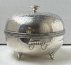Vintage Crown Silver Company Silverplated Covered Serving Dish Round Footed