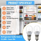 2pcs W11518235 W11160686 Freezer Light Bulb Replacement For Whirlpool 2 Pack 