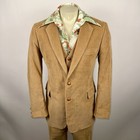 Vtg 70s Corduroy 3 Piece Suit Mens 42 Long Jacket 34 32 Pants Vest Leisure Disco