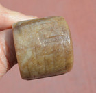 19c Chinese Jade Nephrite Carved Carving Archer Ring
