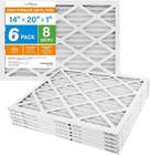 6 Pack 14x20x1 Air Filter Merv 8 Electrostatic Pleated Furnace Ac Filter