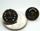 Lot Of 2 Antique Picture Buttons Cut Steel Edge Man Woman Victorian Small 9 16 
