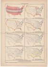 1895 Maps Of The United States Usa Antique Vintage Britannica 9th