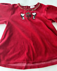 Vintage Snoopy Girls Christmas Fancy Top W gold Piping - Velvet Feel