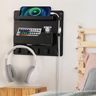 Yongaijia Bedside Shelf Wall Mount With Hooks  Cable Clips  No-drill Rv Black