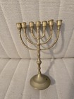 1910c Antique Solid Brass Candle Labrum Jewish Menorah Candelabra 7 Branch 9   
