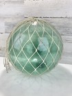 Antique Vintage Japanese Glass Fishing Float Large Blue Green