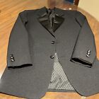 Rafael Boys Black Satin Trim Tuxedo Suit Jacket Pants Size 12