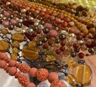 Lot Of  34 Colorful Vtg 50s 60s 70s Necklaces Mixed Colors Nice Some W  Earrings
