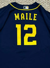 Maile Size 46  12 2021 Milwaukee Brewers Game Used Jersey Issued Road Aaron Mlb