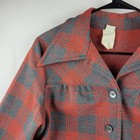 1970 s Disco Butterfly Collar Shirt Long Sleeve Vintage Women s Sm Plaid Jacket