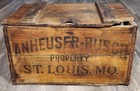 Vtg Anheuser Busch Beer Wood Box Antique Budweiser Wooden Crate 1933 Original