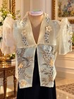 Filipiniana Barong Tagalog Embroidered Organza Bolero Ivory Gold Silver Floral