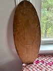 Antique Gibson Girl Art Nouveau Wood Pyrography Oval Wall Plate 15  Signed