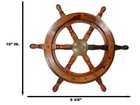 Nautical Marine Hardwood Wood   Brass Ship Steering Helm Boat Wheel 18 d Plaque