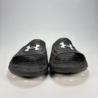 Under Armour Locker Iv Black White Casual Lightweight Slide Sandals Mens Size 11