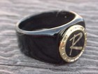 1950-60s Rambler  r  Black Chrome Ring Size  9 Nos Unique Logo Hi-quality Class