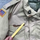 Vintage Us Army M65 Jacket Mens Large Desert Camo Cold Weather Field Coat 90s