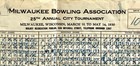 1930 Milwaukee    city Bowling Tournament Champions    Score Sheet  Bowling History 