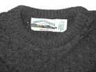 Irish Aran Crafts Sweater Crew Neck Large Charcoal Merino Wool Ireland
