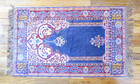Vintage Prayer Rug Turkish Fringe Pink Purple 24  X 39 