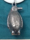Estate Rare Antique Hollow Sterling Silver Penguin Rattle Pendant  2 3  Circlet