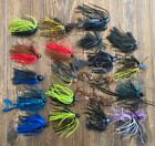 Lot 20 Jigs Bass Finese Jig Black Craw New Fishing Lures Silicone Football  box