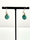 Vtg Sterling Silver Turquoise Drop Earrings Southwestern Native American Style