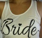 White Bride Tank Top Shirt Cute Black Text Heart   Arrow Women s Small   Medium