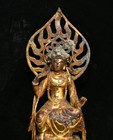 9 old Tibet Bronze Gold Kwan-yin Guan Yin Boddhisattva Goddess Buddha Statue