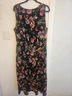 Vintage 90s Sleeveless High Contrast Floral Midi Dress 