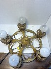 Antique Art Deco Metal 5 Bulb Chandelier Victorian Ceiling Light Rewired