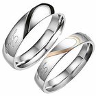 Stainless Steel   Real Love   Heart Couples Promise Engagement Ring Wedding Band
